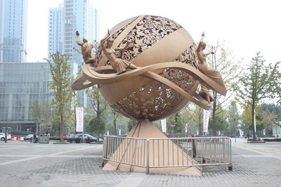 定制制作不銹鋼鏤空雕塑城市景觀雕塑浙江雕塑廠
